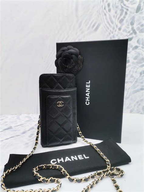 chanel phone case galaxy s6|chanel phone holder with chain.